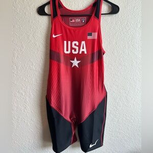Nike Red and Black Women's USA Jersey